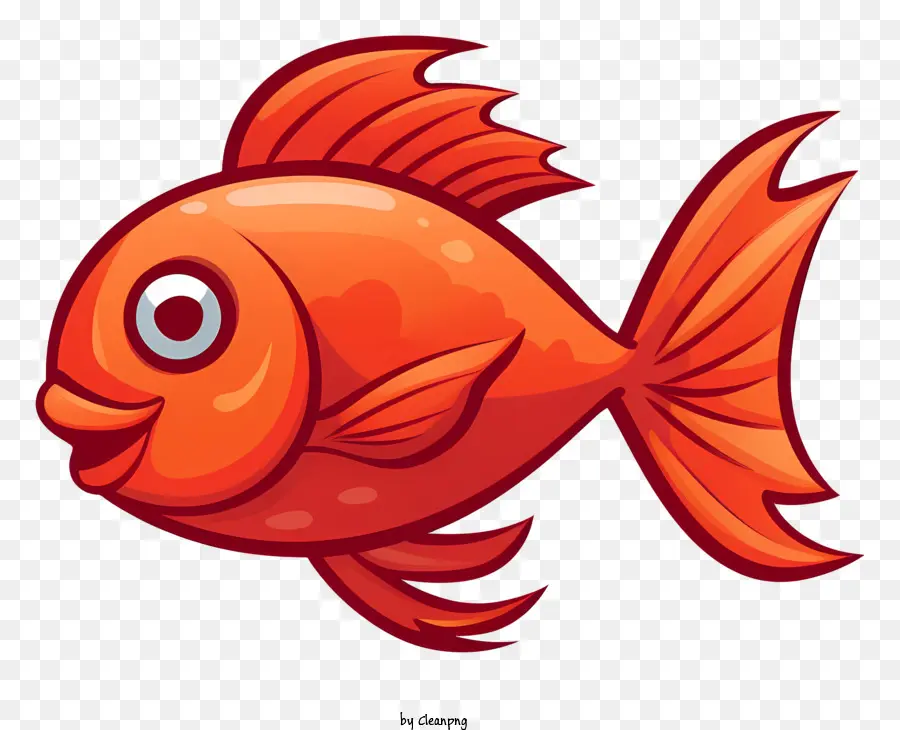 pesce arancione pesce a bocca aperta sorridente pesce pesce colorato dagli occhi grandi - Pesce arancione sorridente con grandi occhi