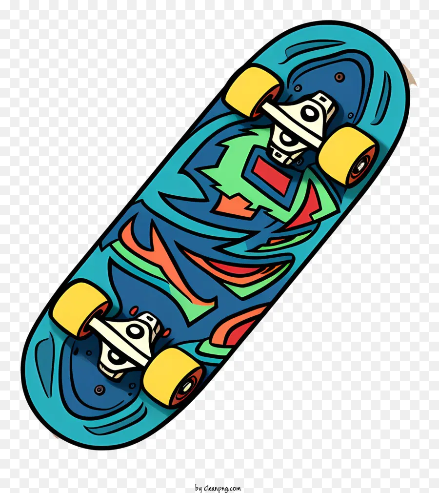 skateboard colorful patterns wheels blue green