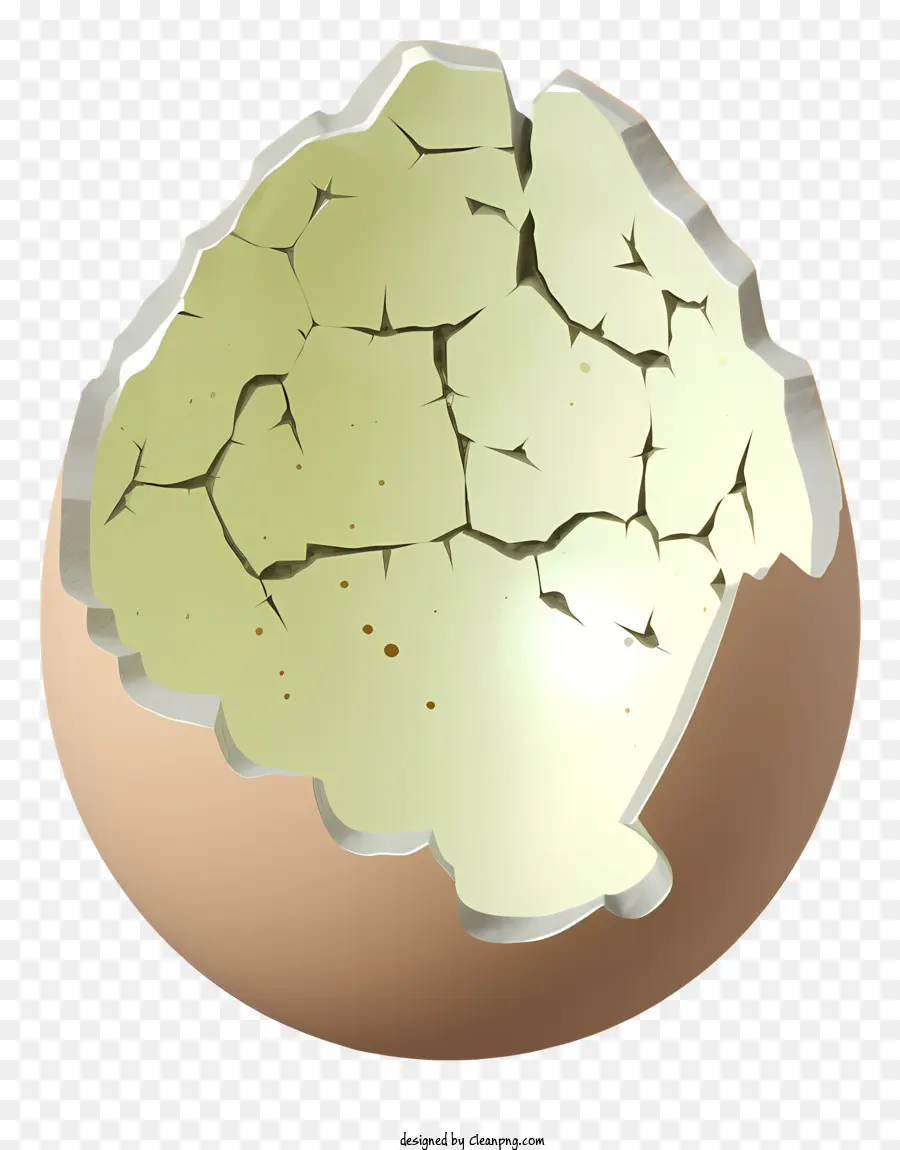 guscio d'uovo fratturato spezzato guscio di uova rotto guscio di uovo in rovina aspetto traballante - Guscio d'uovo fratturato con crepe dettagliate, aspetto rovinato