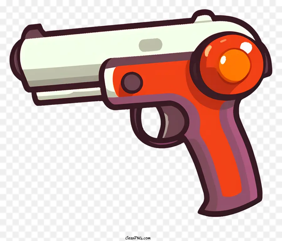 pistol handgun firearm red handle orange sight