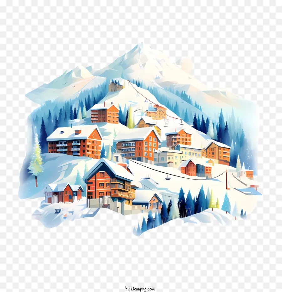 ski day ski village snowy mountains winter wonderland cozy cabin