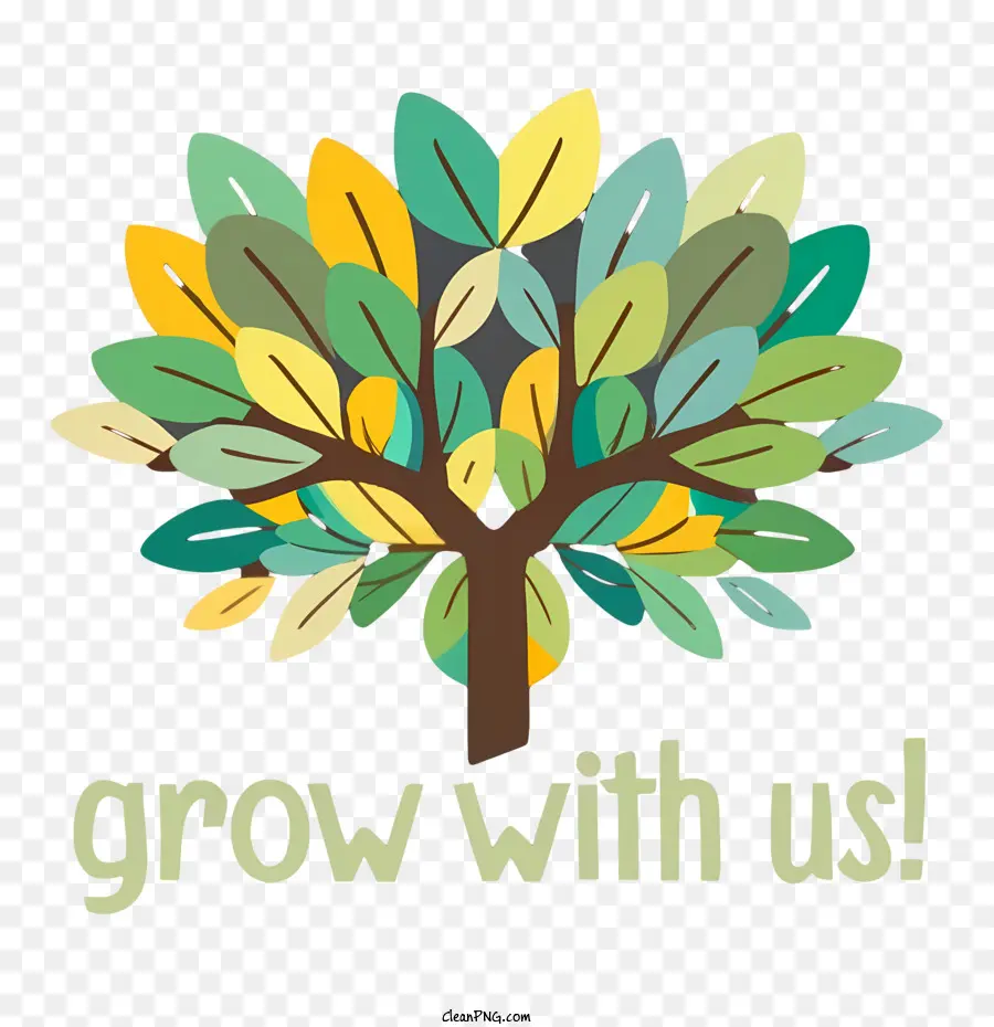 grow with us grow with us logo tree leaves