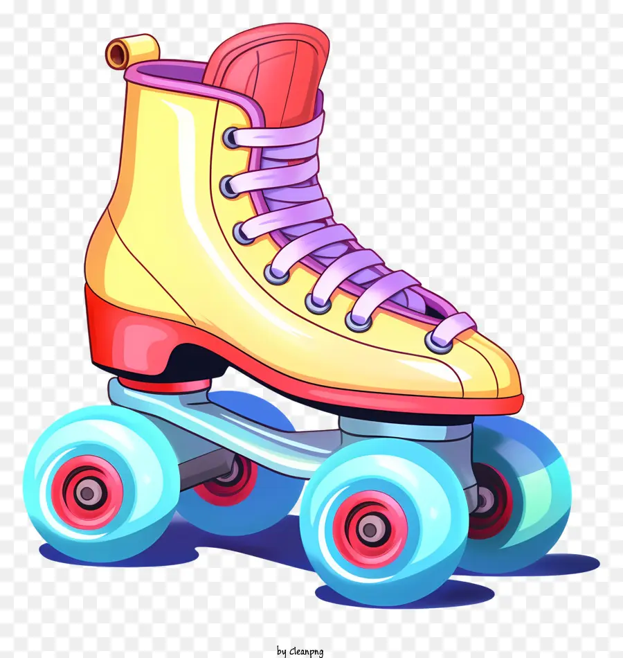 Bánh xe trượt lăn Bánh xe trượt màu vàng con lăn màu vàng - Skate lăn màu vàng với bánh xe màu hồng và dải đàn hồi