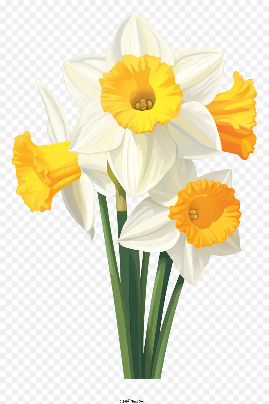 Frühlingsblumen - Weiße Narzissen mit gelben Zentren in der Vase