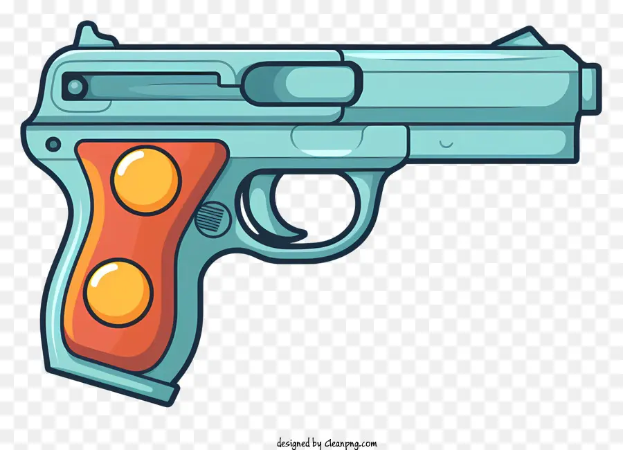 Toy Revolver Blue Gun Orange Trigger Orange Griff -Waffenzylinder - Blaue Revolver -Spielzeugpistole mit orangefarbenem Griff, unbenutzter Zylinder, keine Munition, guter Zustand