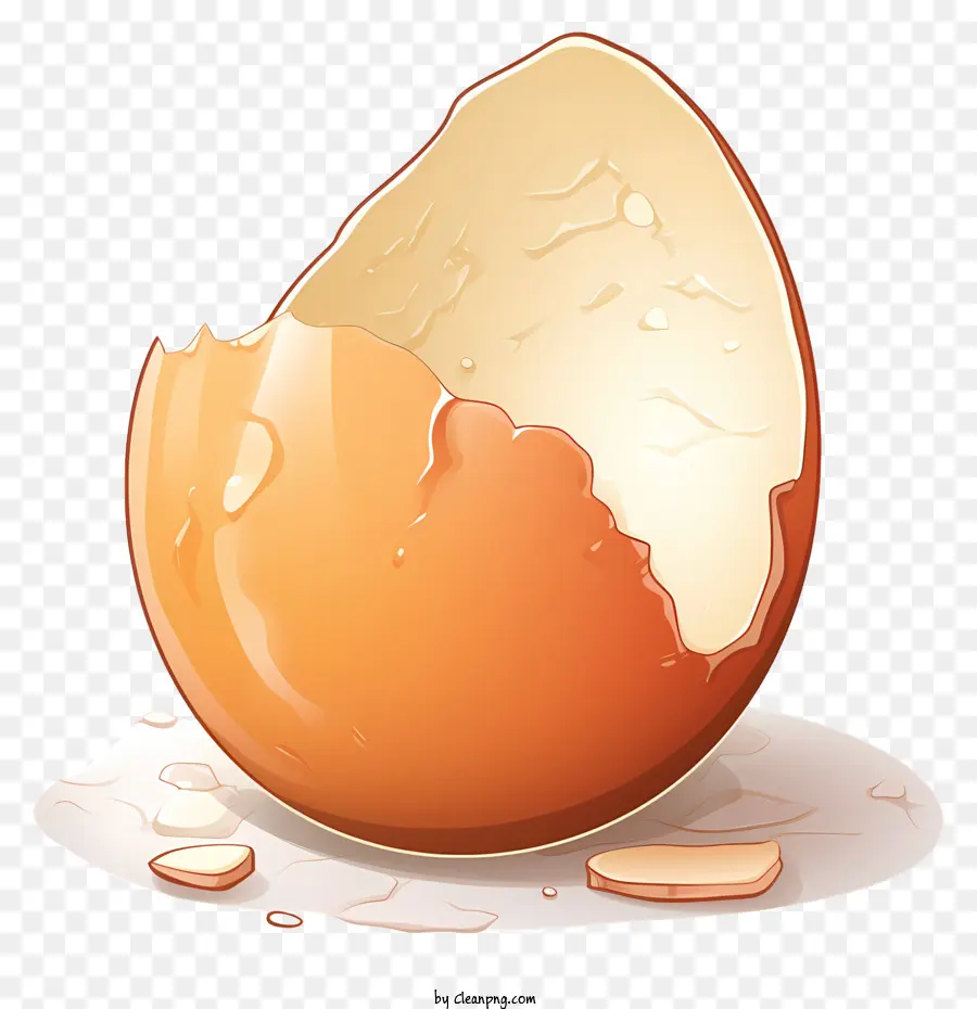 Ei - Cracked Eierschale mit Verschütten, flüssiger Eigelbstextur