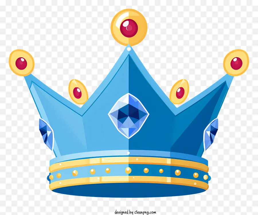 Krone - Blaue Krone mit dekorativem Design auf schwarzem Hintergrund