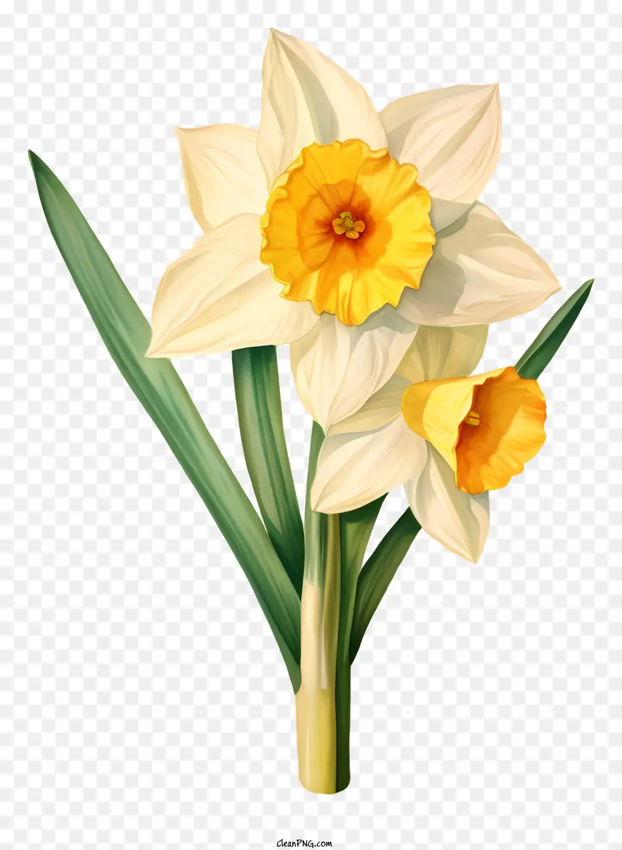 fiore bianco - Immagine realistica del narciso bianco circondato dal verde