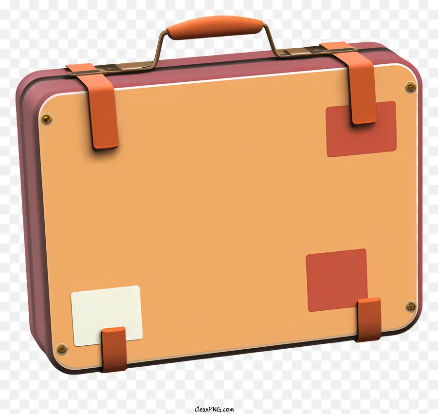 vali màu nâu vali tay cầm màu đỏ mở vali quần áo - Vali màu nâu mở với tay cầm màu đỏ và nhãn dán 