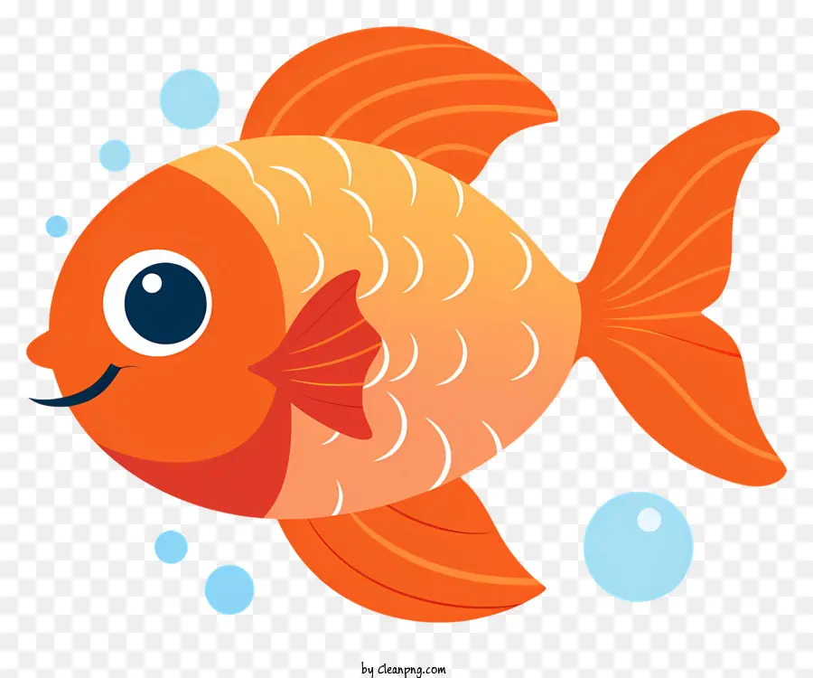 Cartoon Fisch große Augen großer Mund kleiner Nase Schwimmfisch - Zeichentrickfisch mit großen Augen und Mund