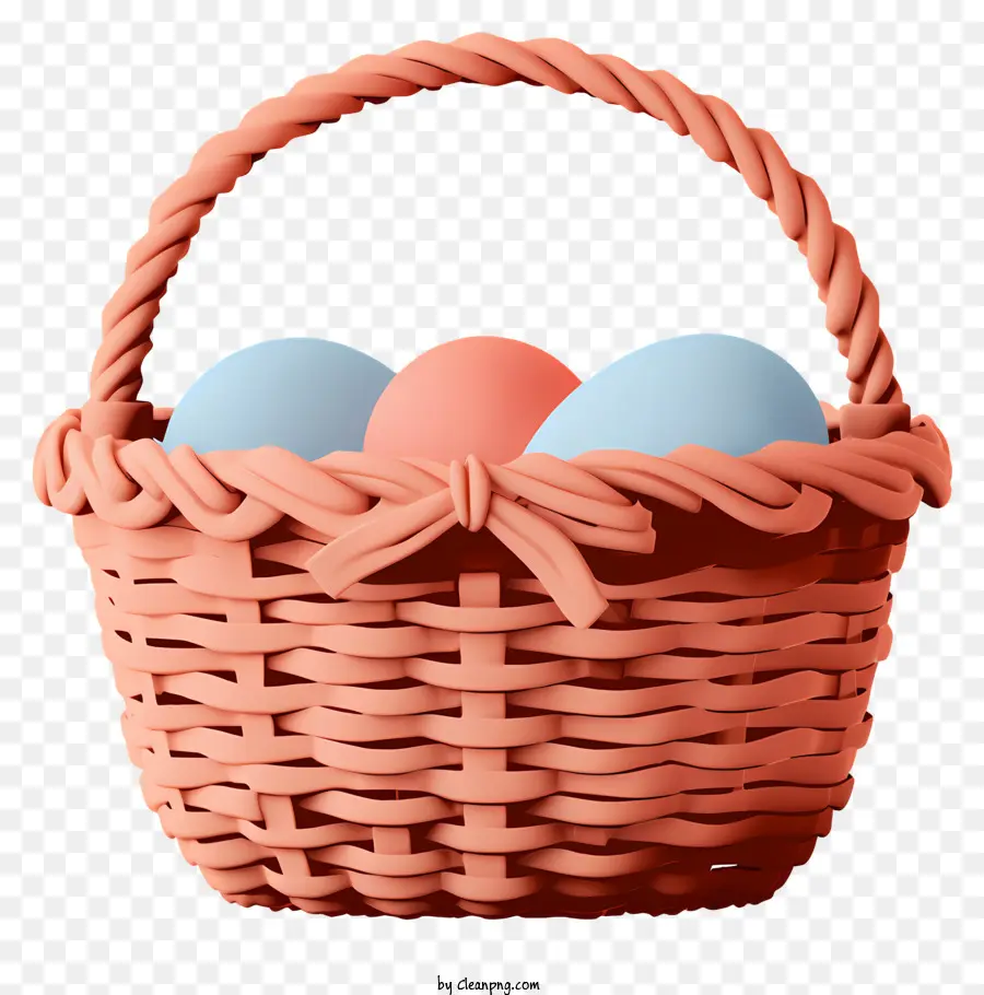 cesti intrecciato uova blu uovo uova rossa decorazione - Uova in un cestino tessuto, creando movimento