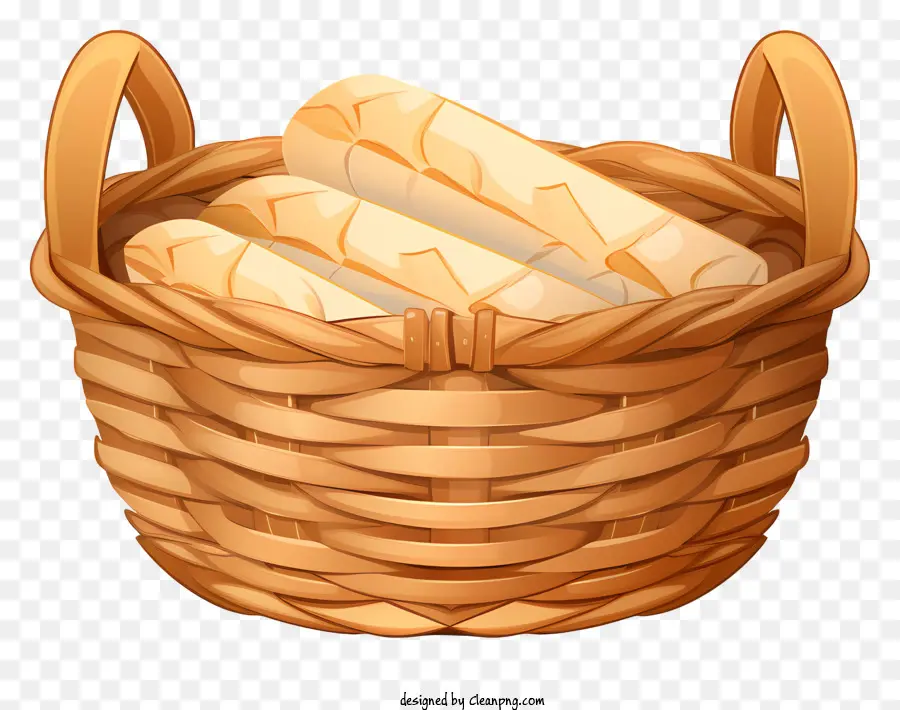 woven basket bread slices natural materials wood or wicker neatly stacked