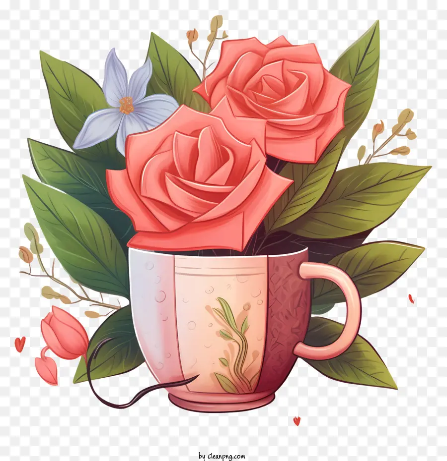 Bình hoa hồng hoa hồng hoa hoa hoa hồng màu hồng minh họa cho Bình hoa hoa hồng đối xứng - Bình hoa minh họa với hoa hồng hồng và sứ