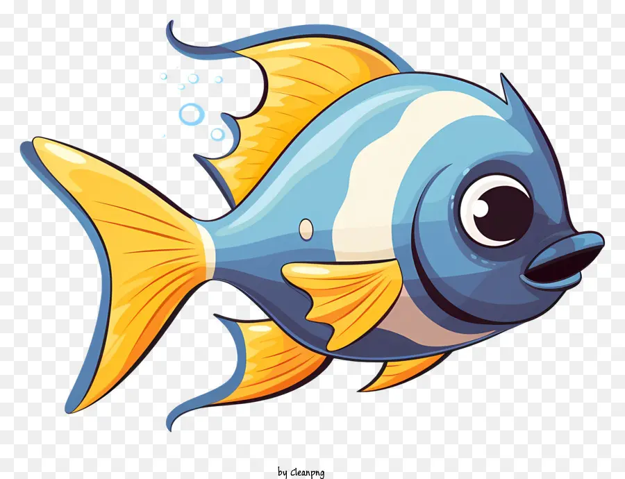 blue fish white dome smiling fish small opening white spots