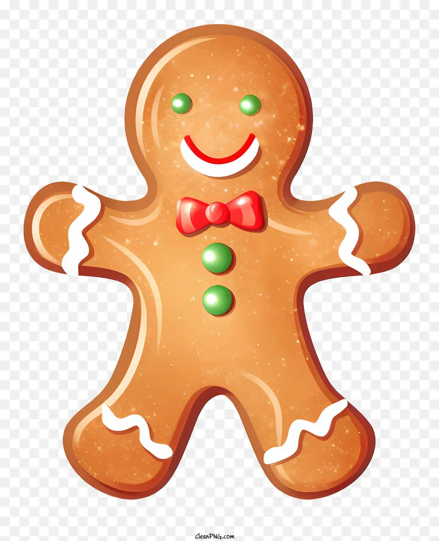 Lebkuchen Mann - Lächelnder Gingerbread -Mann in formeller Kleidung, keine Knöpfe