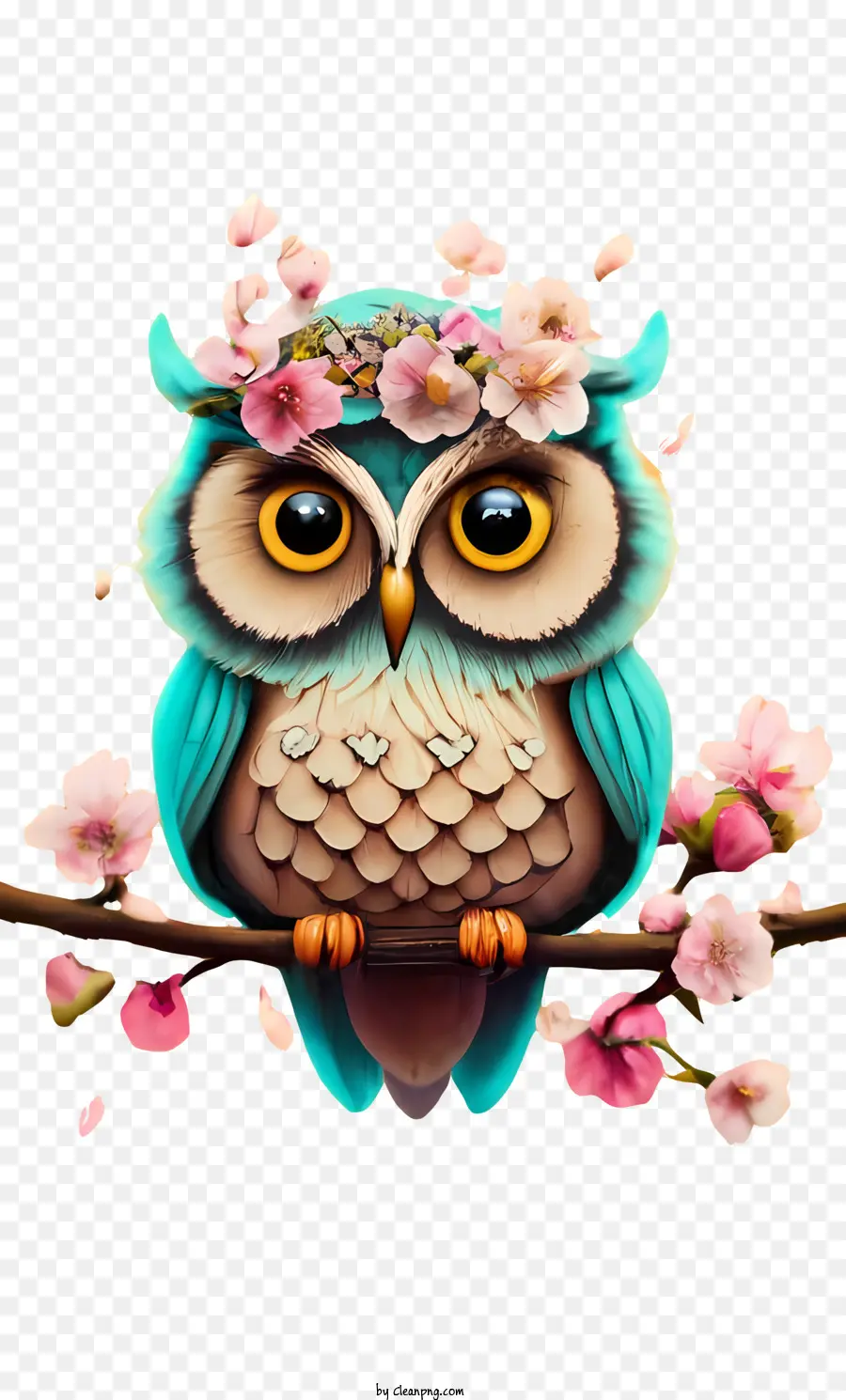 cartoon owl bird owl cute floral
