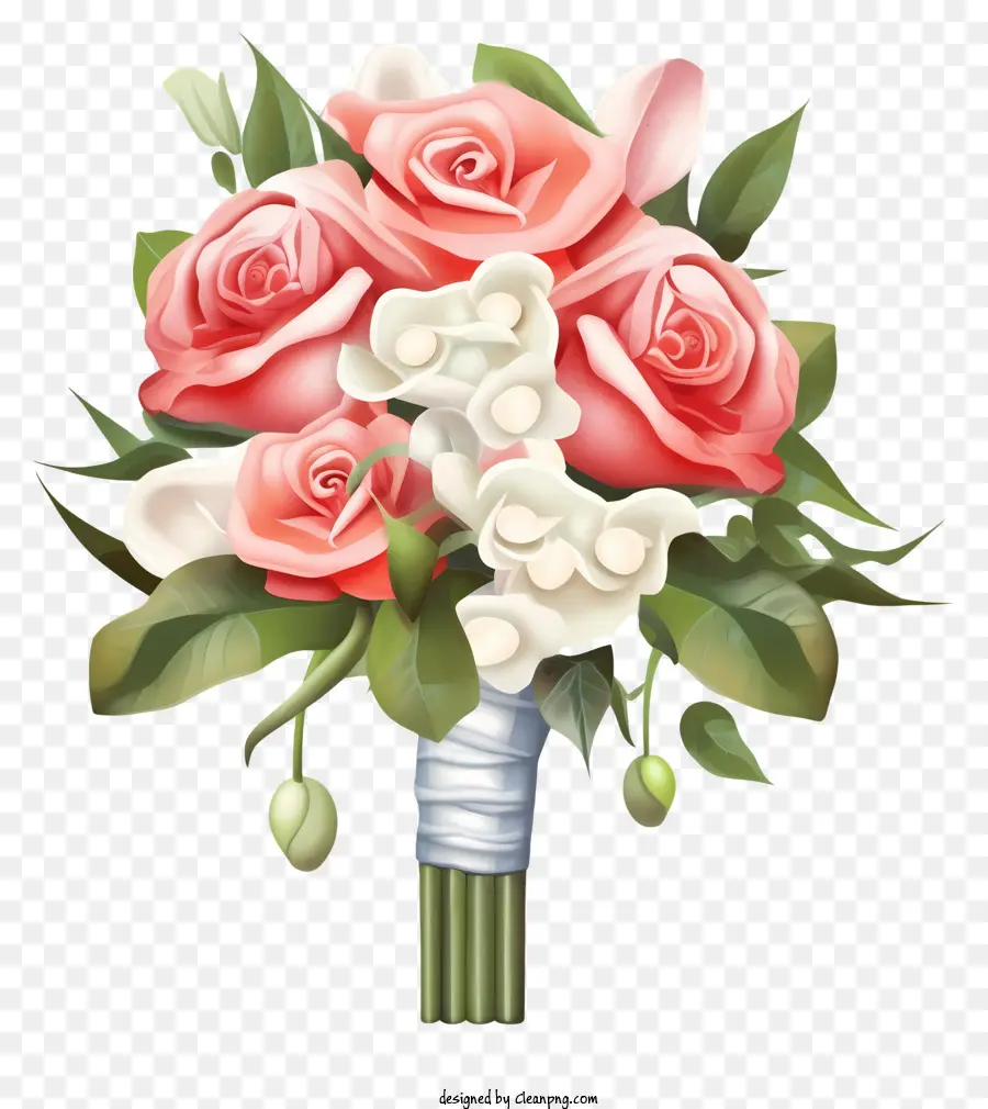 Bouquet hồng và hoa hồng trắng hoa cúc trắng - Bóng hoa hồng hồng và trắng trong bình