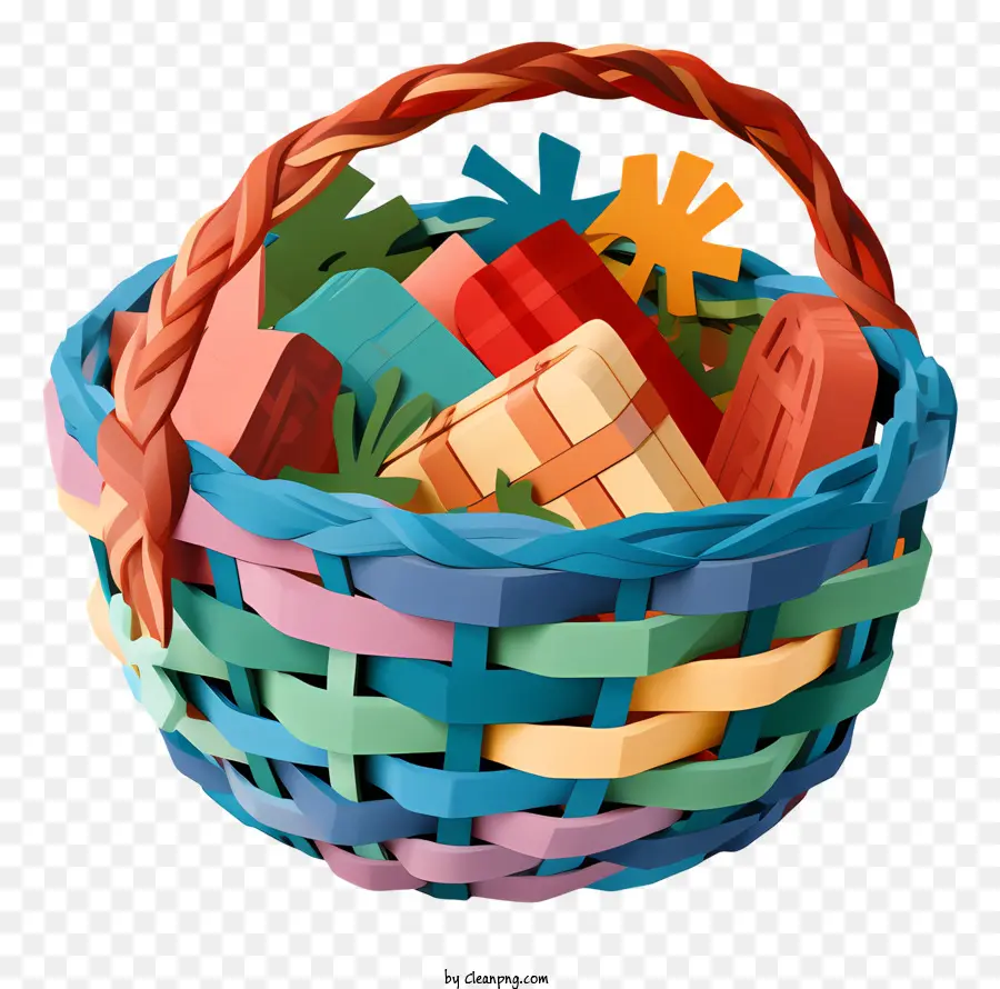 easter basket easter eggs chocolate eggs woven wicker basket colorful objects
