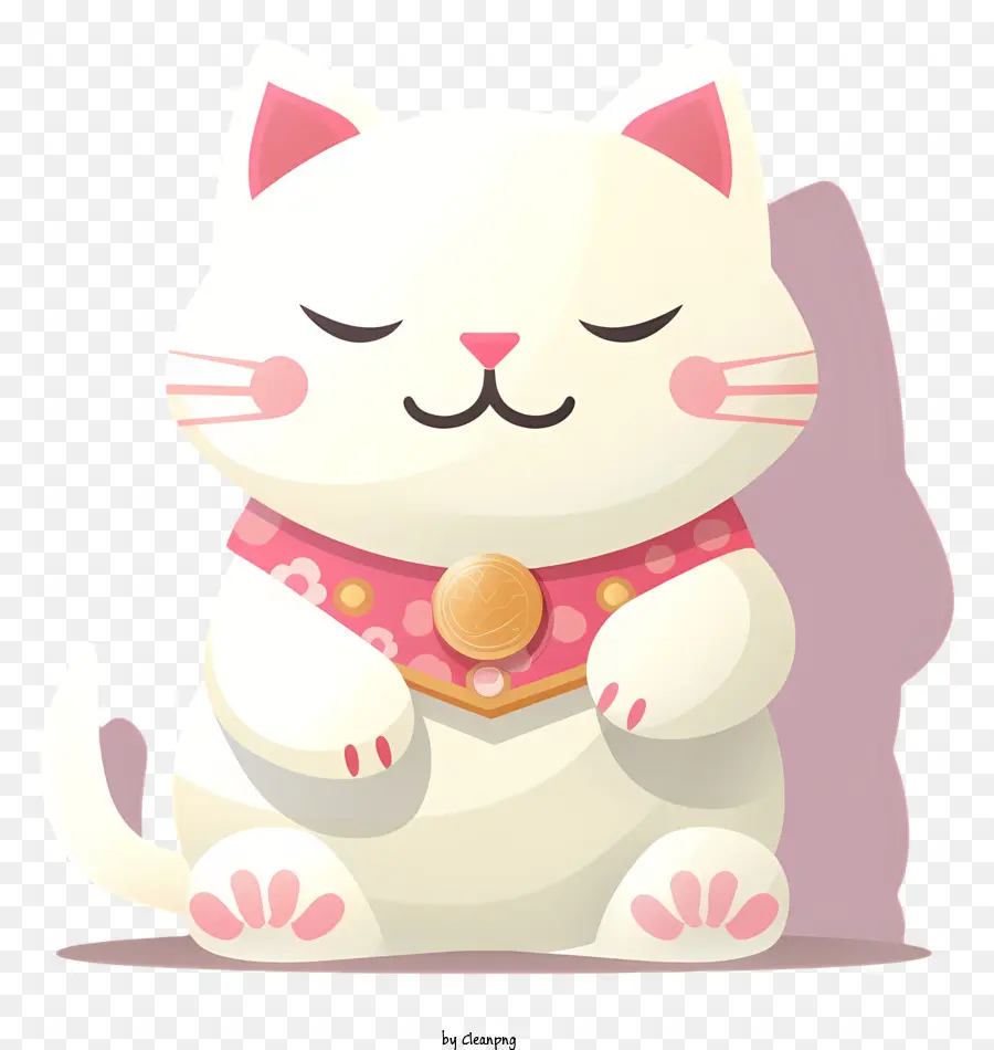 cartone animato gatto - Gatto di cartoni animati bianco che dorme con la bocca aperta