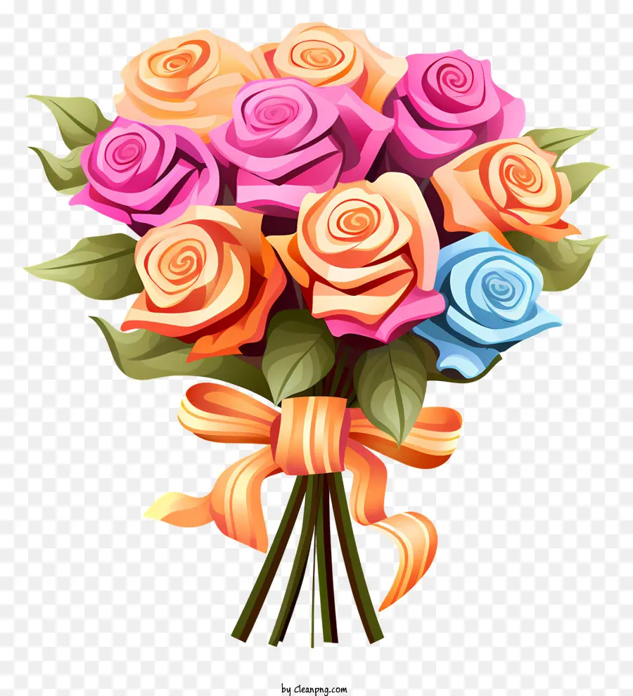 Bouquet of Roses Love and Romance Grußkartenwebsite Design Sentimentaler Kontext - Buntes Rosenstrauß für romantische Kontexte geeignet