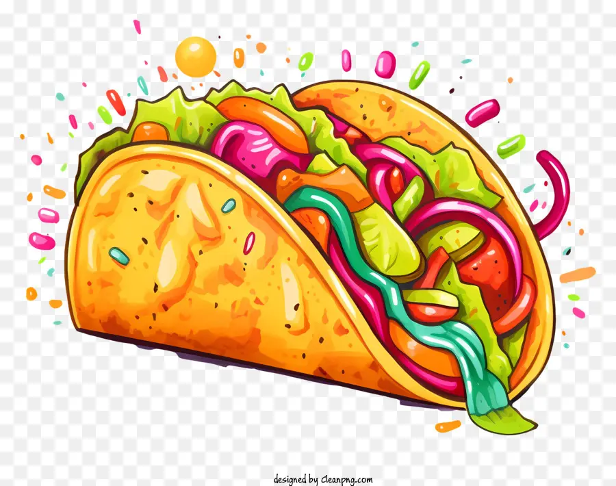 trái cam - Phim hoạt hình taco với chất độn và đồ trang trí đầy màu sắc
