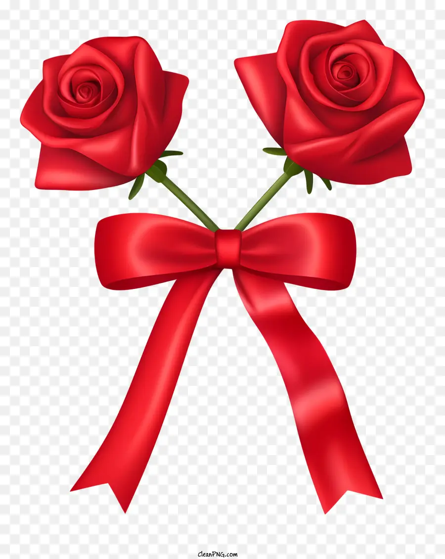 Rote Rosen - Nahaufnahme rote Rosen, die mit einem Band auf schwarzem Hintergrund gebunden sind