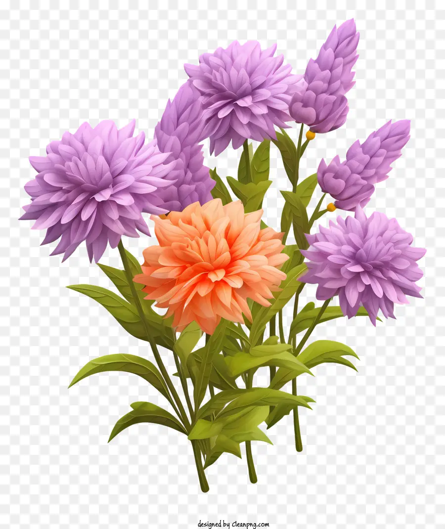 bouquet di fiori - Bouquet Dahl rosa e arancione in vaso verde