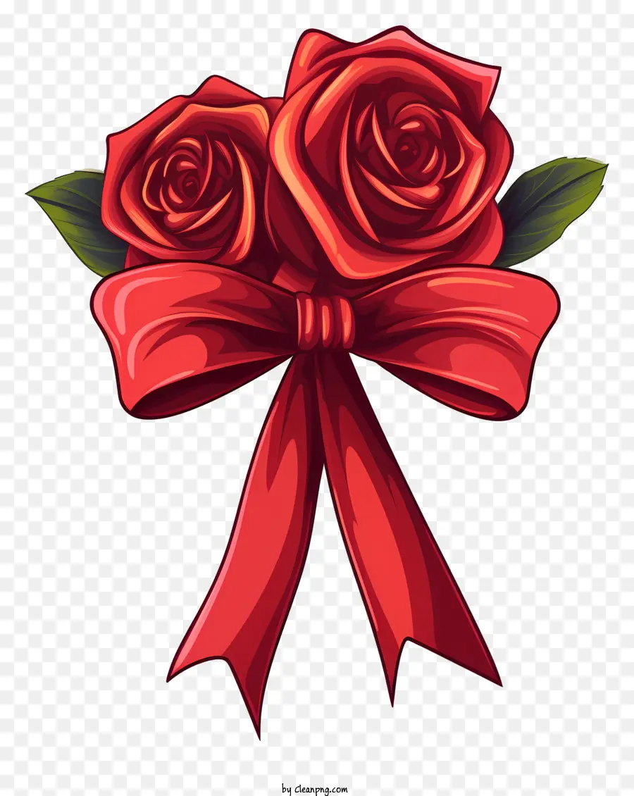 bông hồng đỏ - Hoa hồng đỏ với ruy băng trên nền đen