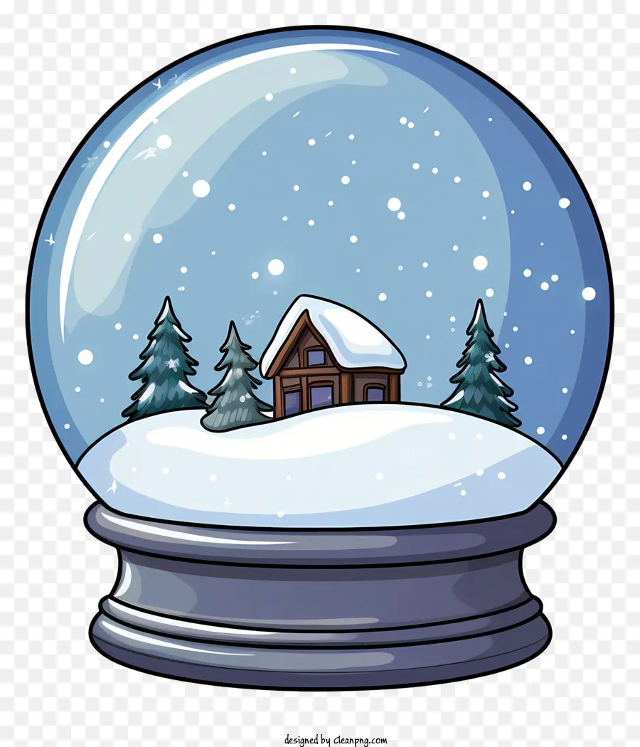 Snow Globe House Trees Cabina in legno paesaggistica innevata - Globo di neve con piccola casa in legno e alberi