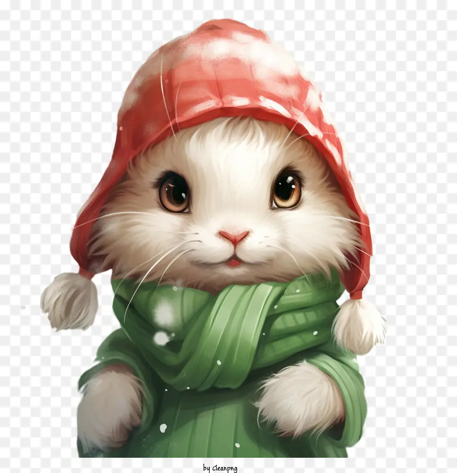winter rabbit cat snow winter hat