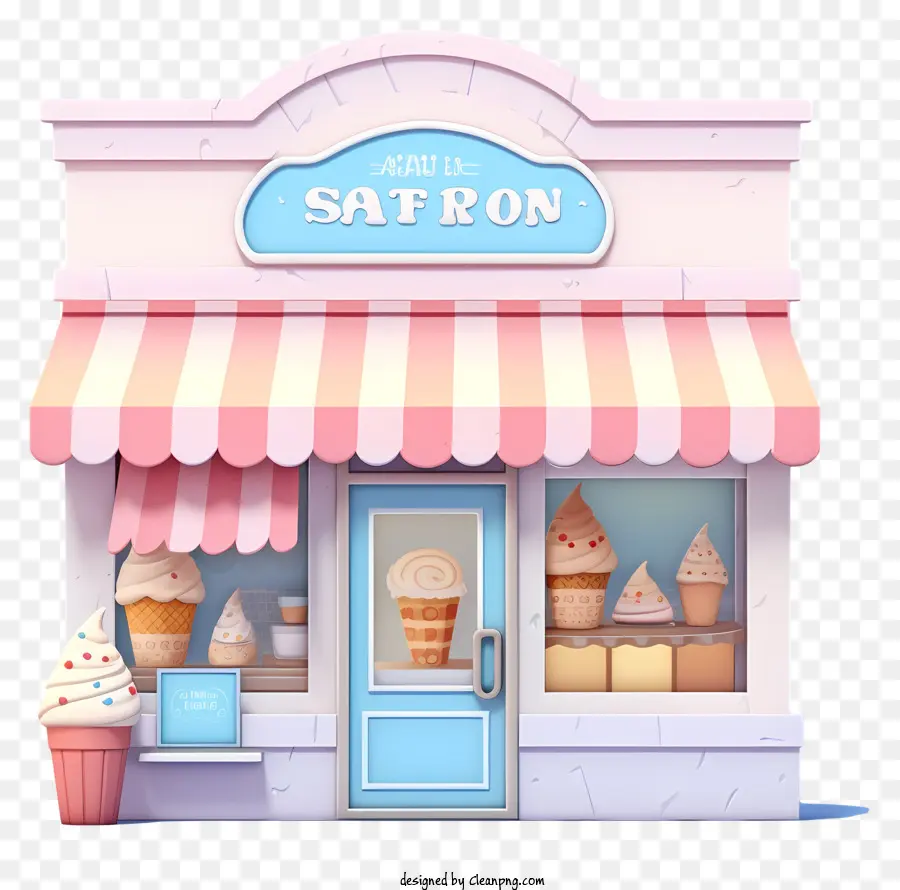 gelateria congelata per Safon Small Shop Front Wooden Fadade - Piccola gelateria con cartello chiuso