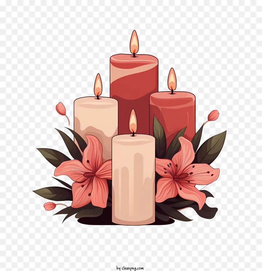 All Souls Day Kerzen Blumen dunkler Hintergrund Blumenarrangement - 