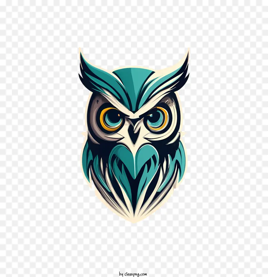 Logo cú logo Owl logo màu nâu xanh - 