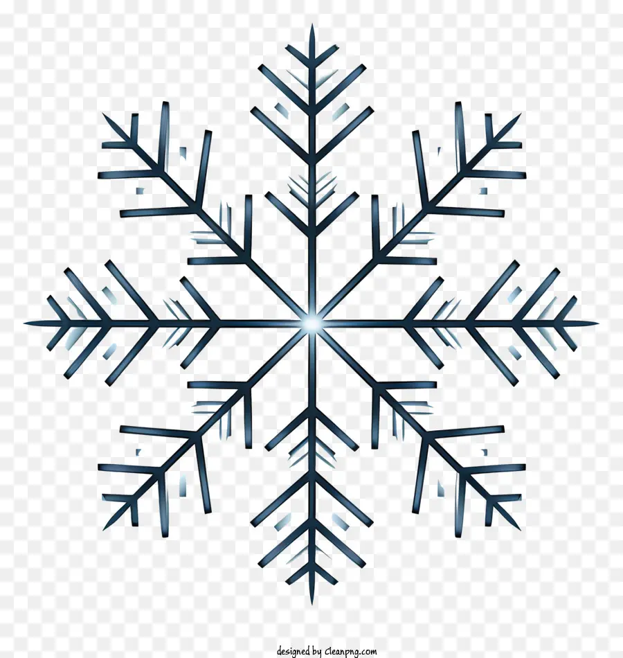Schneeflocke - Blau -weißes hexagonales Prisma -Schneeflocken symbolisiert den Winter