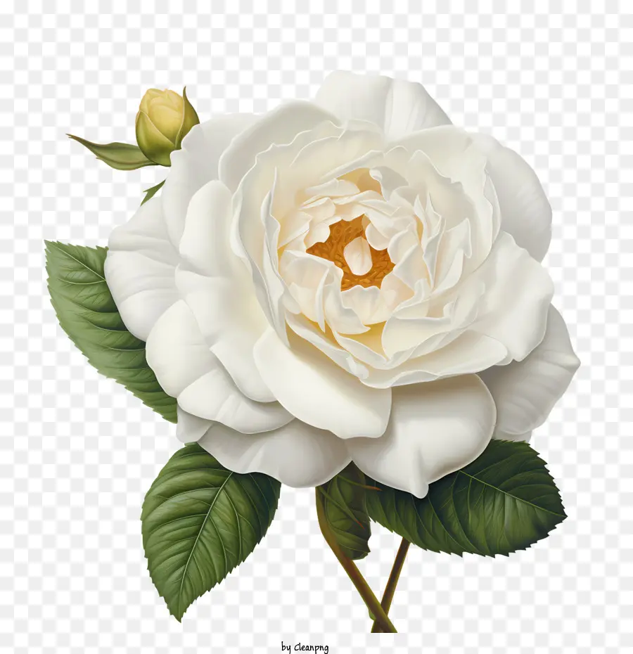Weiße Rosenblume Blütenblätter Blätterblätter Blätter - 