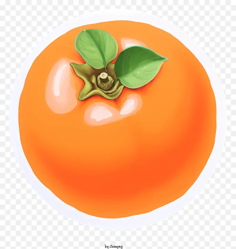 Arancia matura arancione a foglia arricciata foglia di frutta rotonda arancione - Arancione maturo con una piccola foglia arricciata emergente