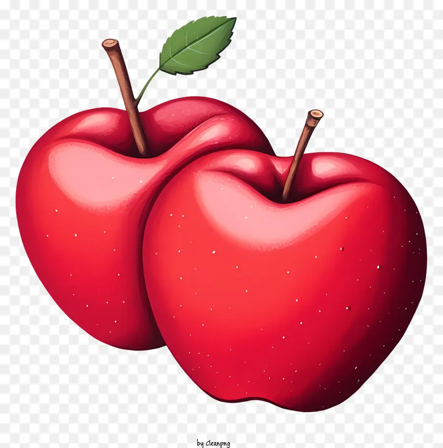 apples red apple green apple black background leaf