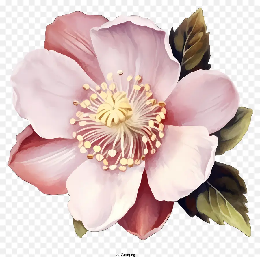 fiore rosa - Pittura ad acquerello di fiore rosa con petali bianchi
