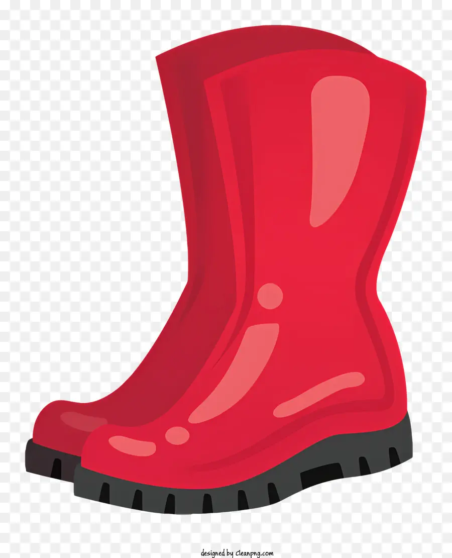 Giày cao su màu đỏ gót chân đế bằng đế chắc chắn - Giày cao su màu đỏ với đế chắc chắn có dây buộc