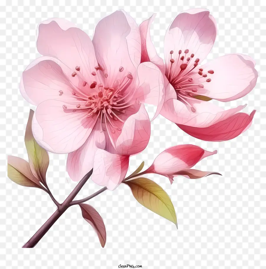 fiore rosa - Immagine realistica del fiore rosa con gambo verde