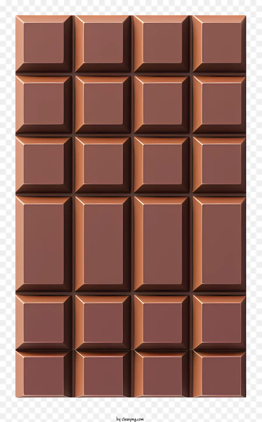 3d Schokoladen -Bar -Schokoladenstangenmuster brauner quadratischer Schokoladen -Schokoladenquadrate Schokoladenstange Textur - 3D -Modell der Schokoladenbar mit erhöhten Quadraten
