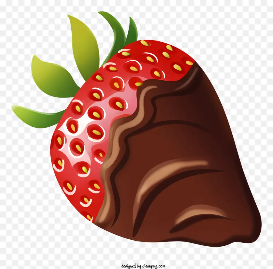 Strawberry a forma di cuore alla fragola a forma di cuore coperto di cioccolato Decorazione da dessert di frutta cioccolato - Fragole coperta di cioccolato con forma a cuore stilizzata