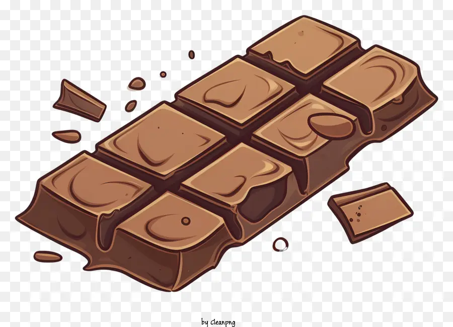 barra di cioccolato - Barretta con pezzi rotti, fatto di cioccolato
