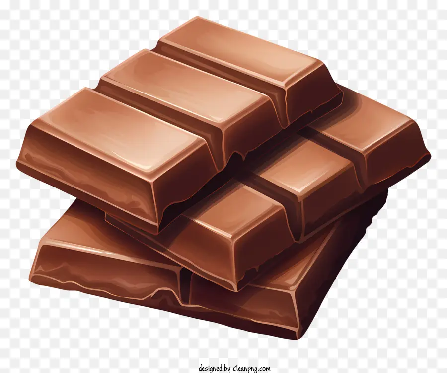 Schokoladenbalken dunkle schokoladenbraune Farbpyramidenform Glattes Textur - Stapel glänzender, glatte dunkle Schokoladenstangen