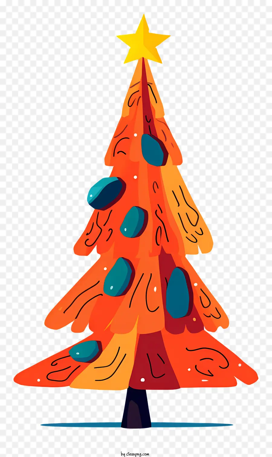 Weihnachtsbaum - Buntes, kühner Weihnachtsbaum mit Sternen, gut definiert
