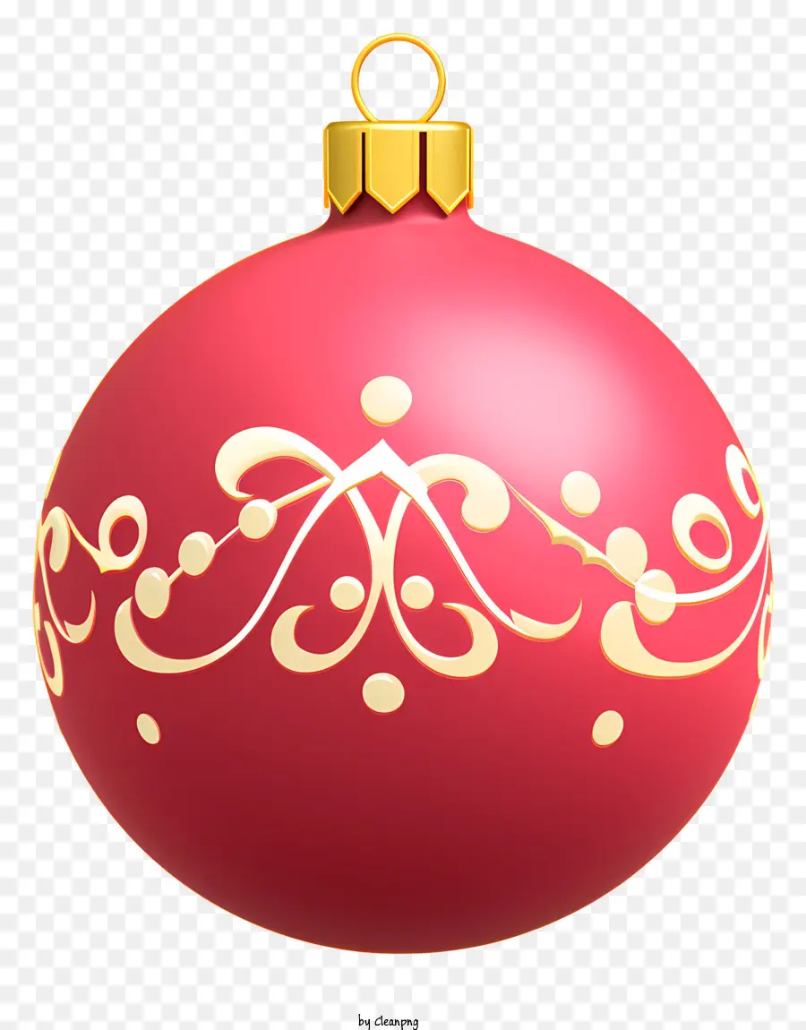 Ornamento di natale rosso e oro decorato Design di palla natalizio pattern demoliti su palla di Natale - Palla di Natale rossa e oro con motivi decorati