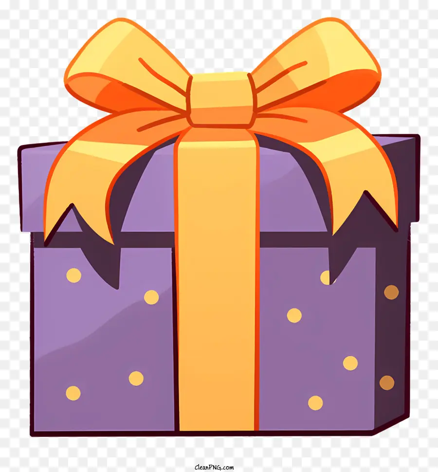 Geschenkbox - Große lila Geschenkbox mit goldenem Bogen