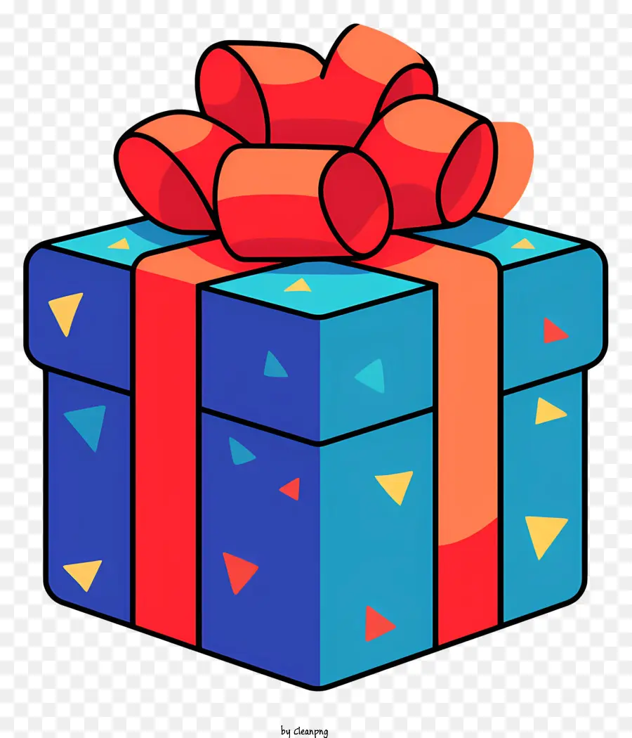 Geschenkbox - Festliche Schachtel mit blauer Abdeckung, rote Bande