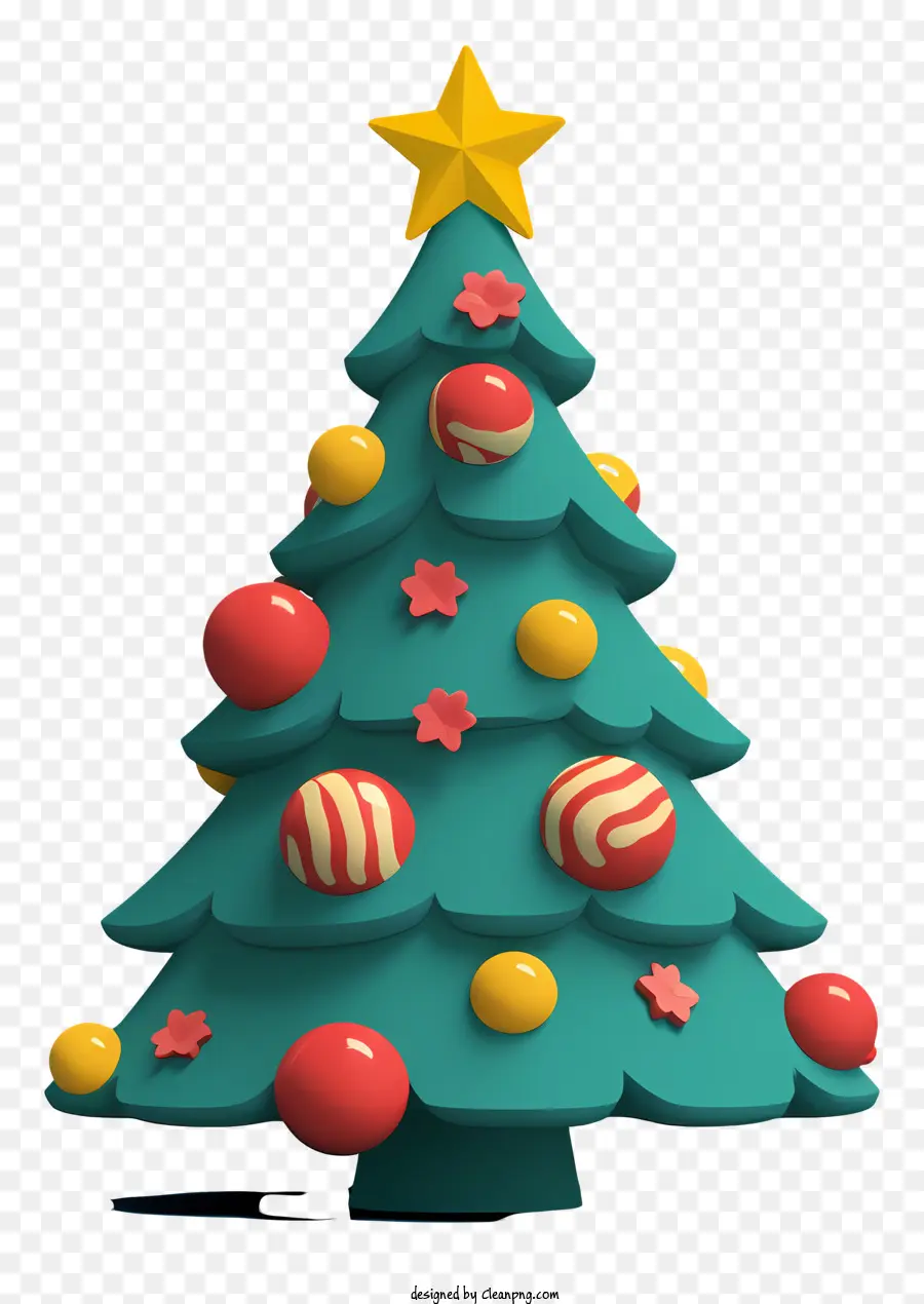 albero di natale - Albero di Natale lucido e colorato con topper a stella