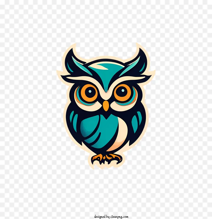 Owl Logo Owl Maskottchen Cartoon Blau - 